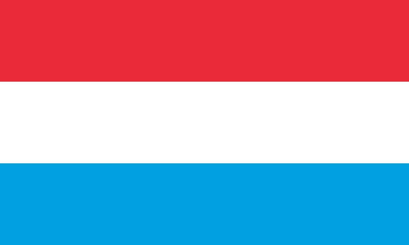 Luxembourg flag, official colors and proportion. Vector illustration.