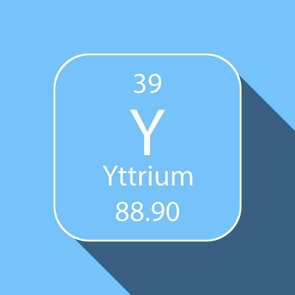 Yttrium symbol with long shadow design. Chemical element of the ...