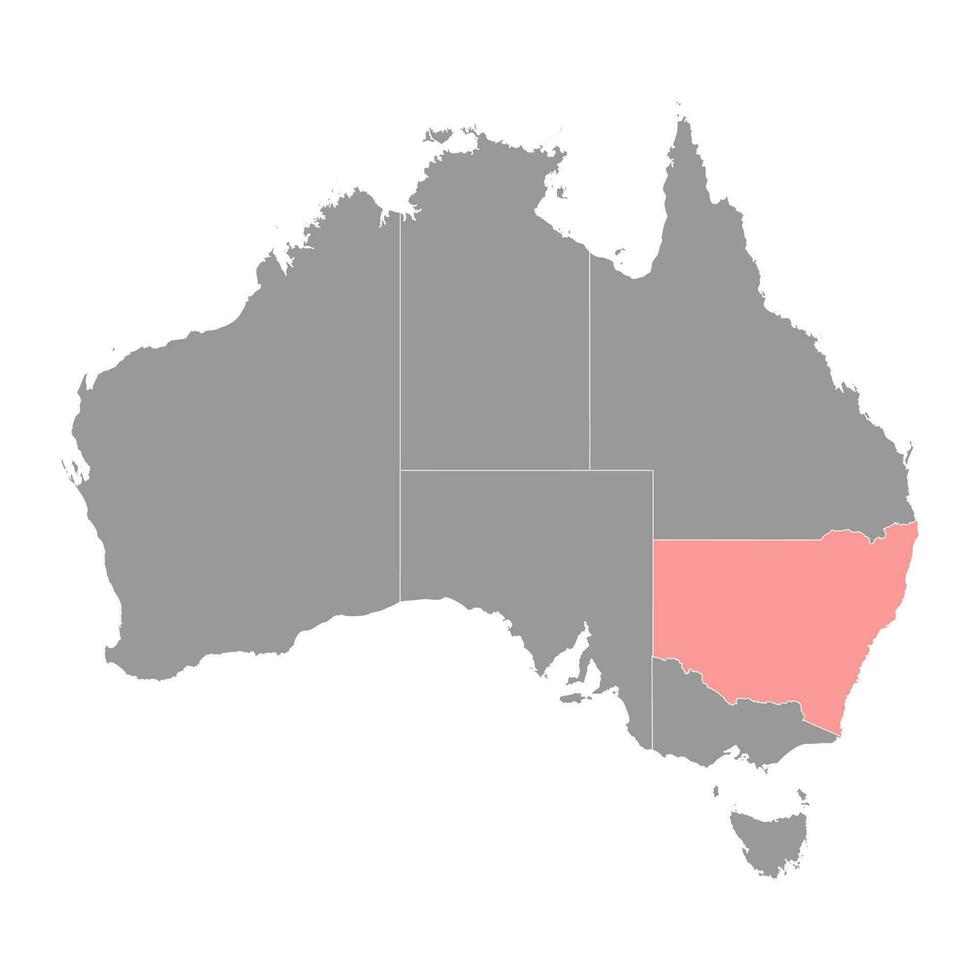 nuevo sur Gales mapa, estado de Australia. vector ilustración.