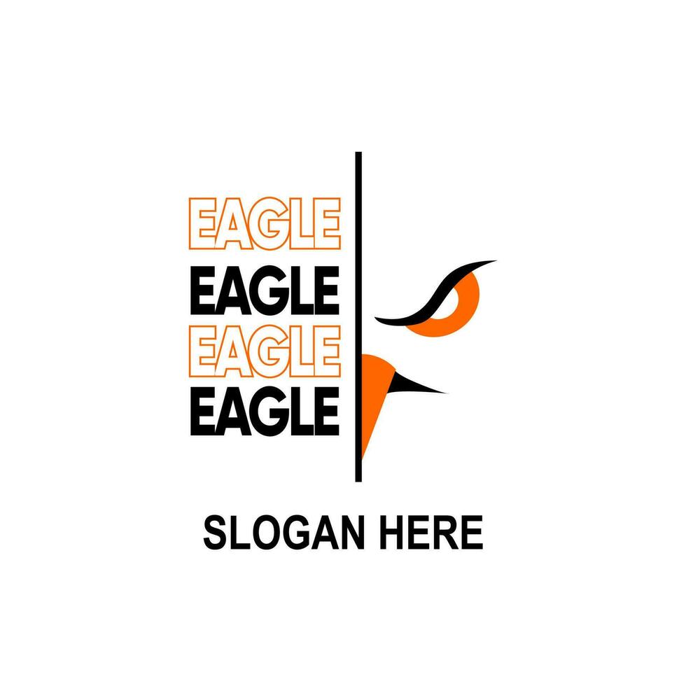 eagle logo, forming half Eagle face staring intently.vector illustration vector
