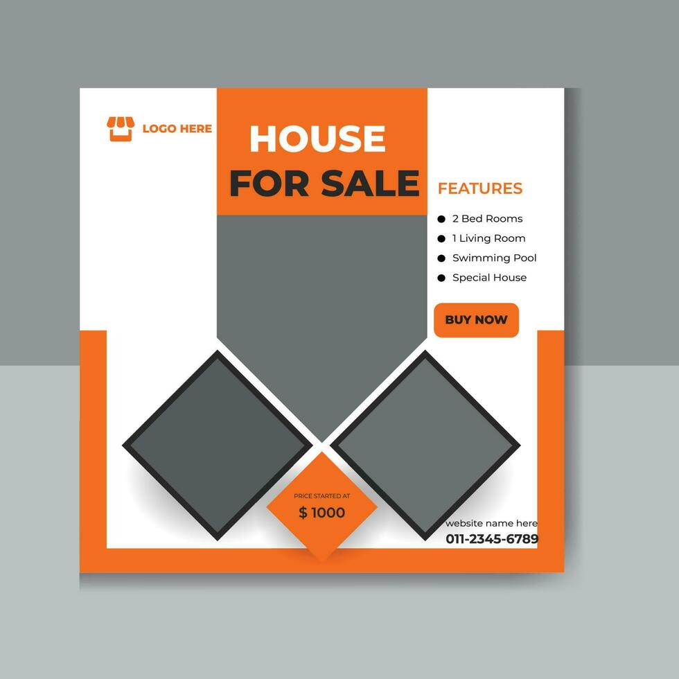 Real estate or Home property sale  social media post and web banner template. vector
