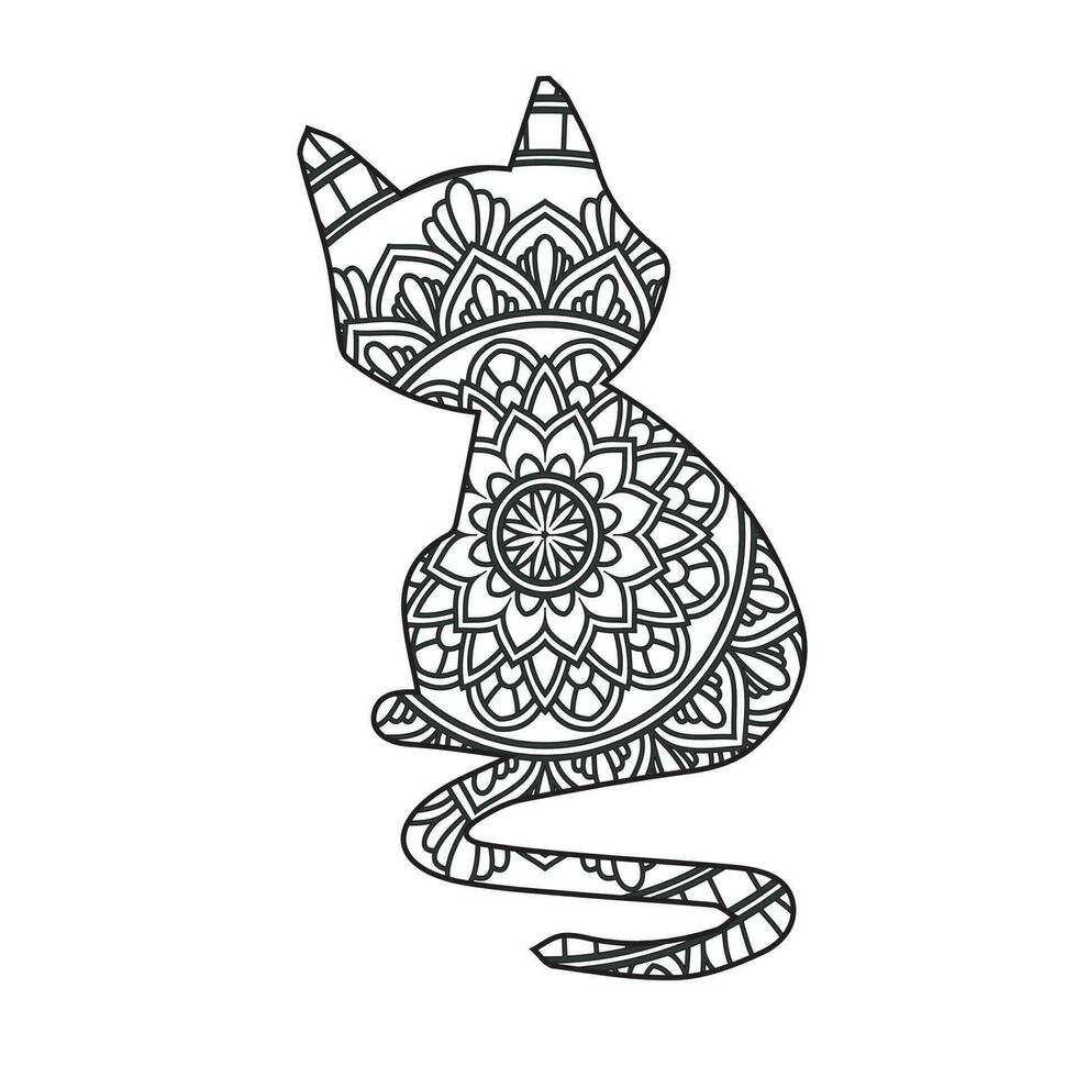 Vector buterfly mandala coloring page for adult