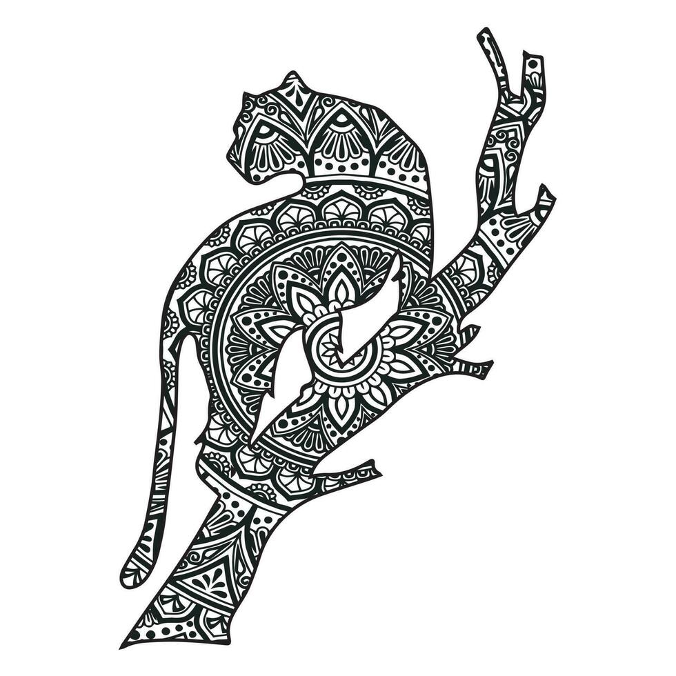 Vector animal mandala coloring page for adult