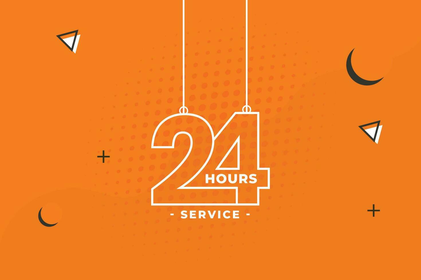 Free vector 24 hour service sticker design