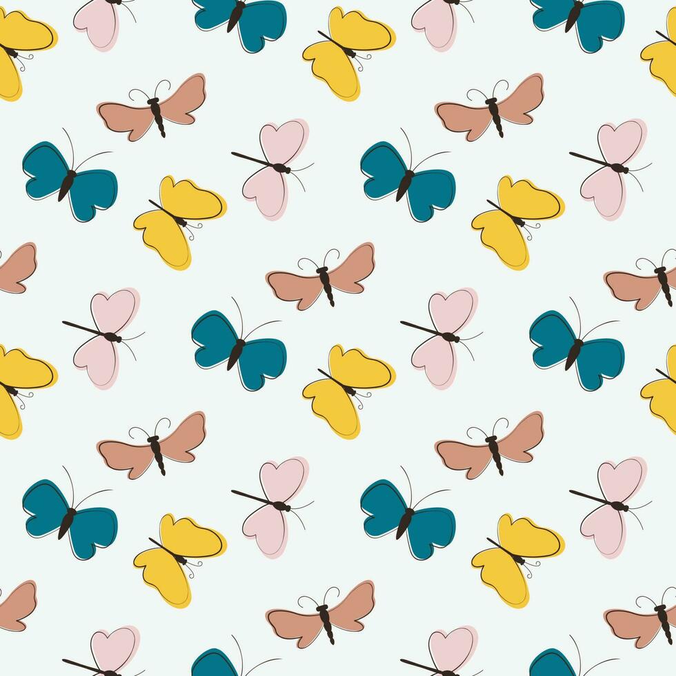 butterfly seamless pattern vector