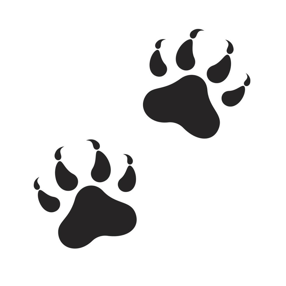 vector paw print of wild animal