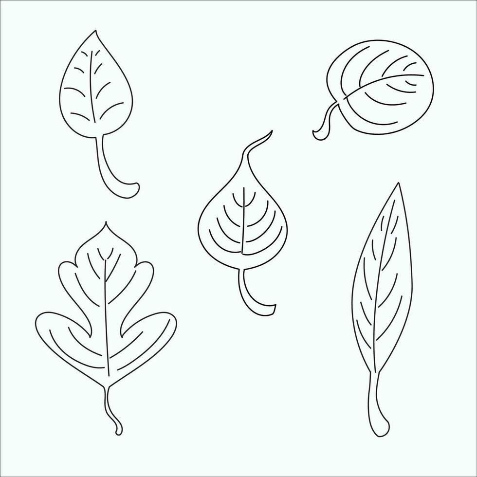 arte lineal de la hoja vector