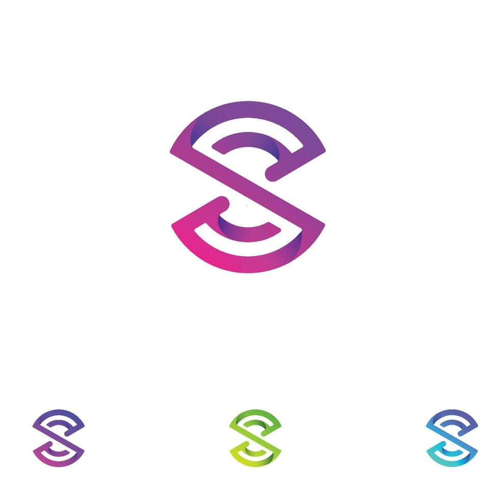 Modern abstract letter s company and business logo design vector