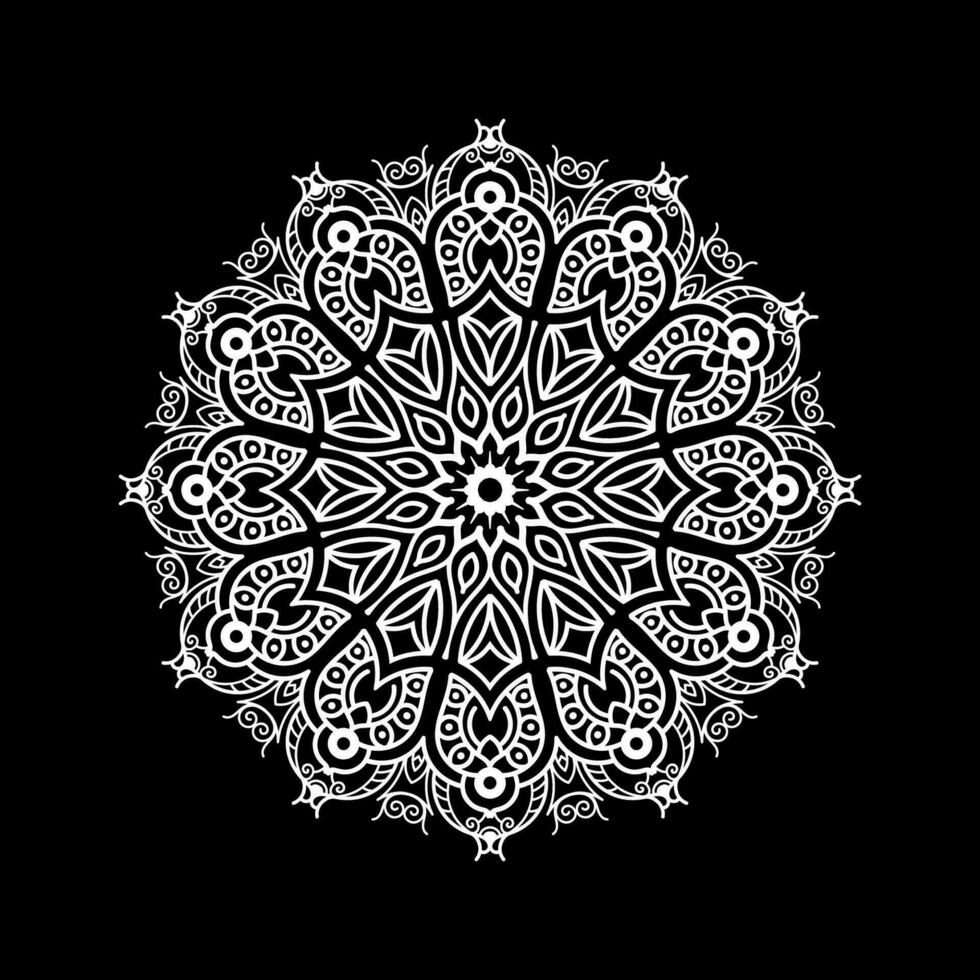 Decorative mandala and pattern for Mehndi, wedding, islam. Outline mandalas coloring book page. vector