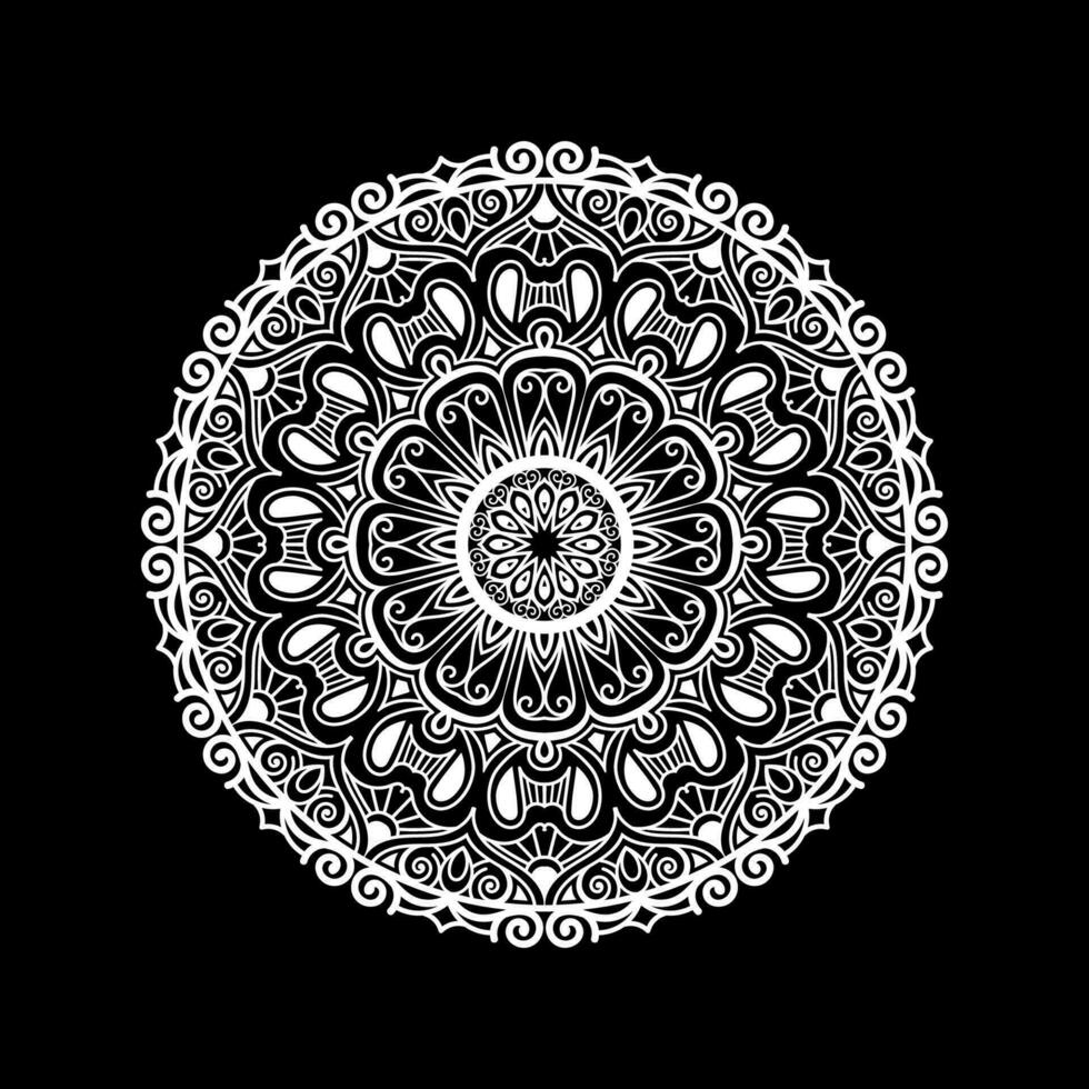 Decorative mandala and pattern for Mehndi, wedding, islam. Outline mandalas coloring book page. vector