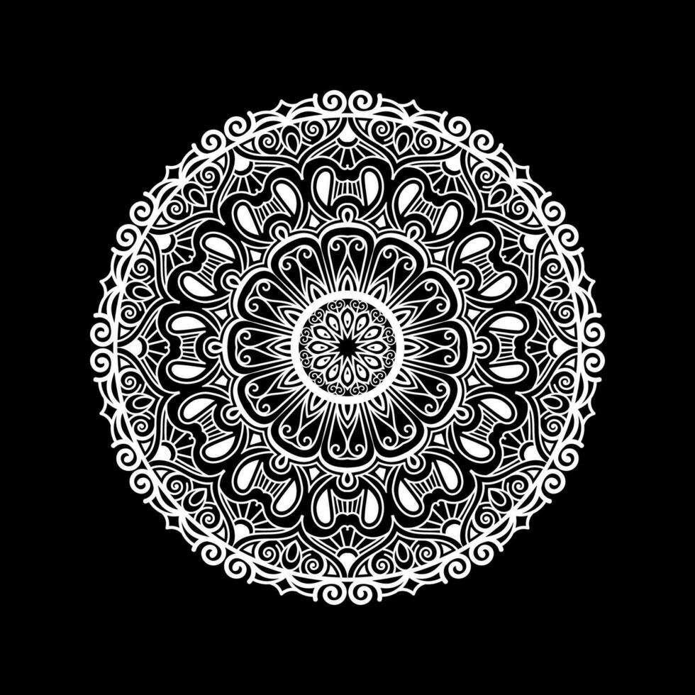 Decorative mandala and pattern for Mehndi, wedding, islam. Outline mandalas coloring book page. vector