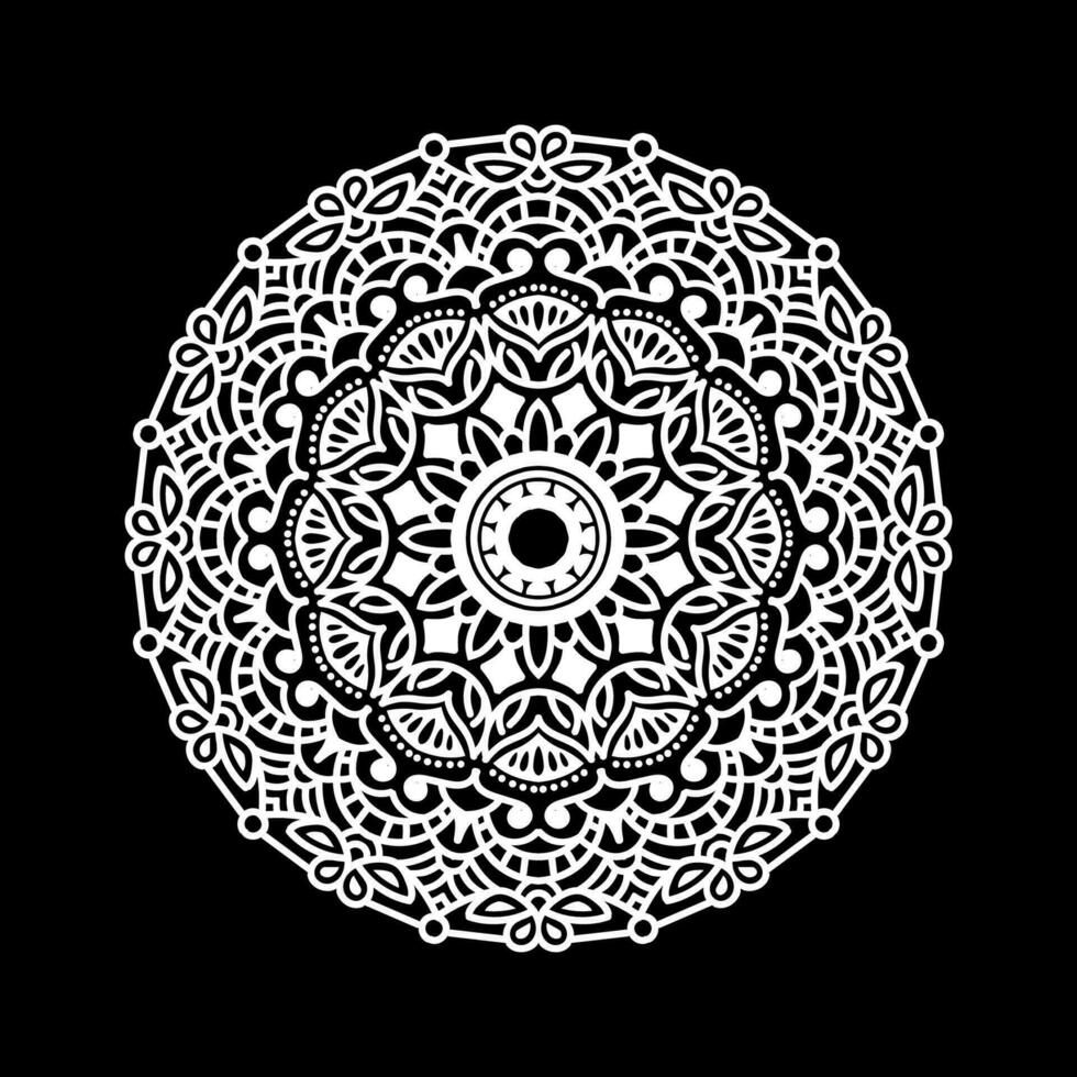 Decorative mandala and pattern for Mehndi, wedding, islam. Outline mandalas coloring book page. vector