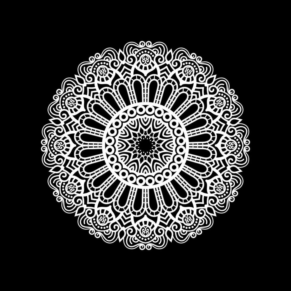 Decorative mandala and pattern for Mehndi, wedding, islam. Outline mandalas coloring book page. vector