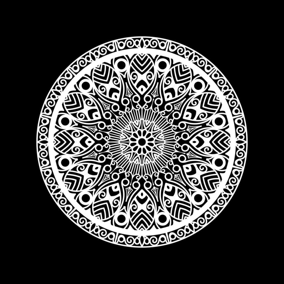 Decorative mandala and pattern for Mehndi, wedding, islam. Outline mandalas coloring book page. vector