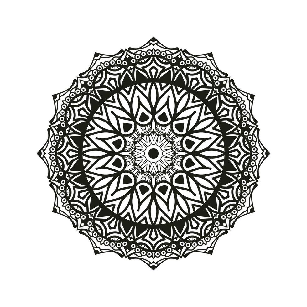 Decorative mandala and pattern for Mehndi, wedding, islam. Outline mandalas coloring book page. vector