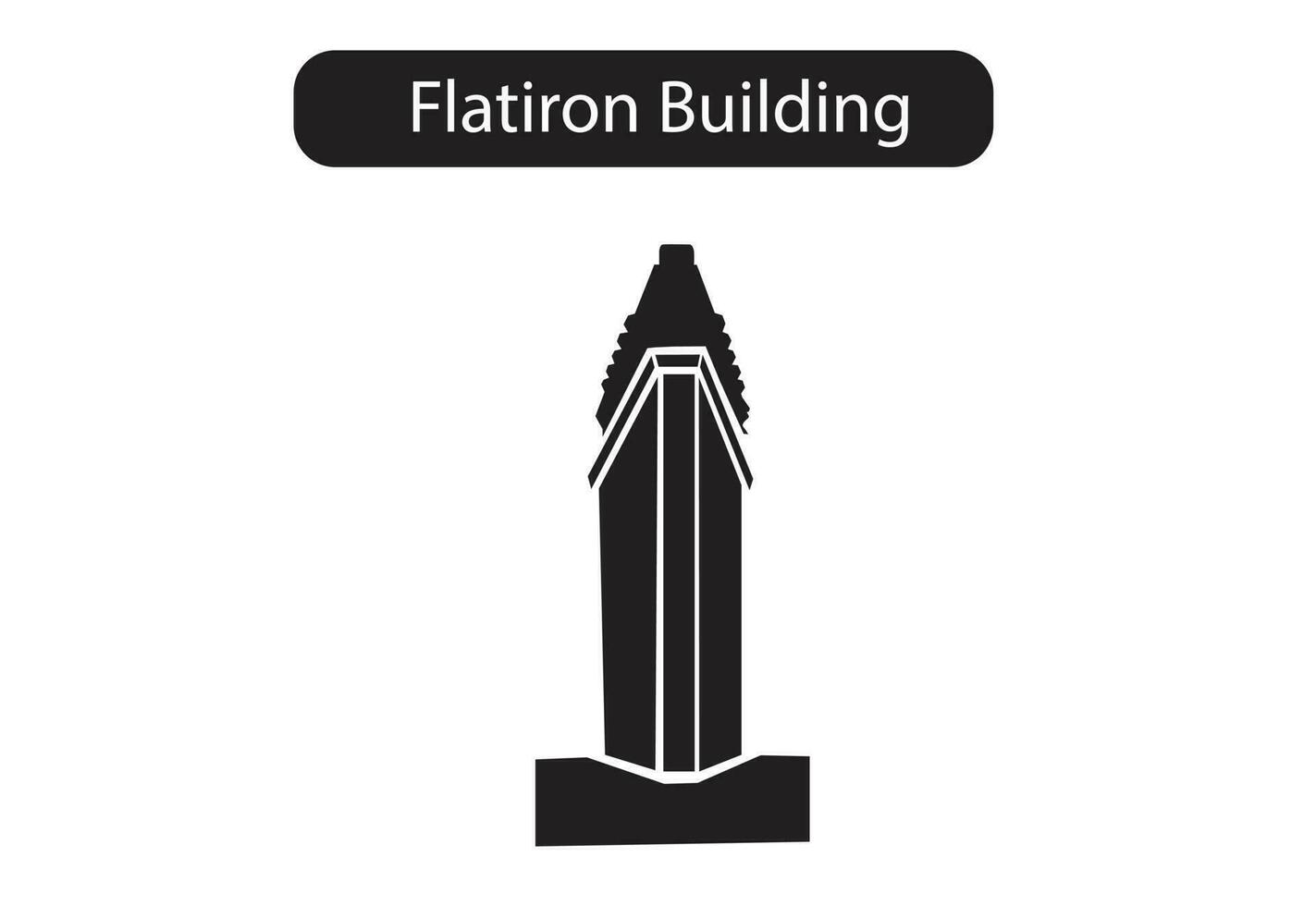 Flatiron Building Silhouette Icon Vector Illustration