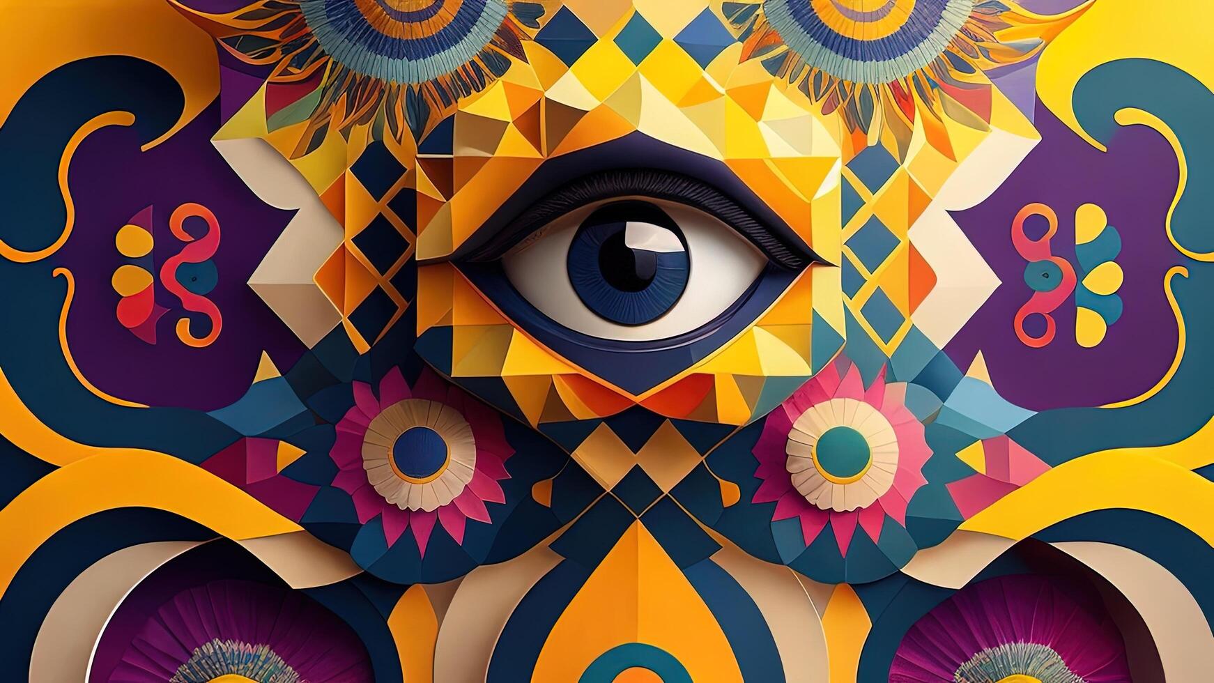 Mystical eye. illustration. Psychedelic design. photo