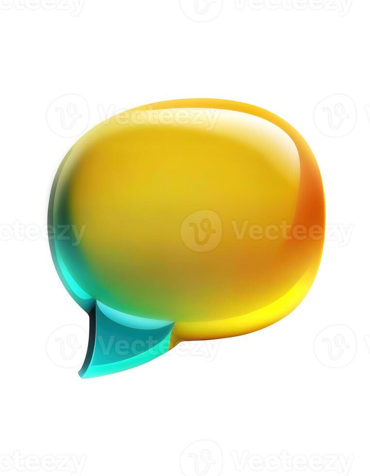 3D speech bubble icon, created with photo