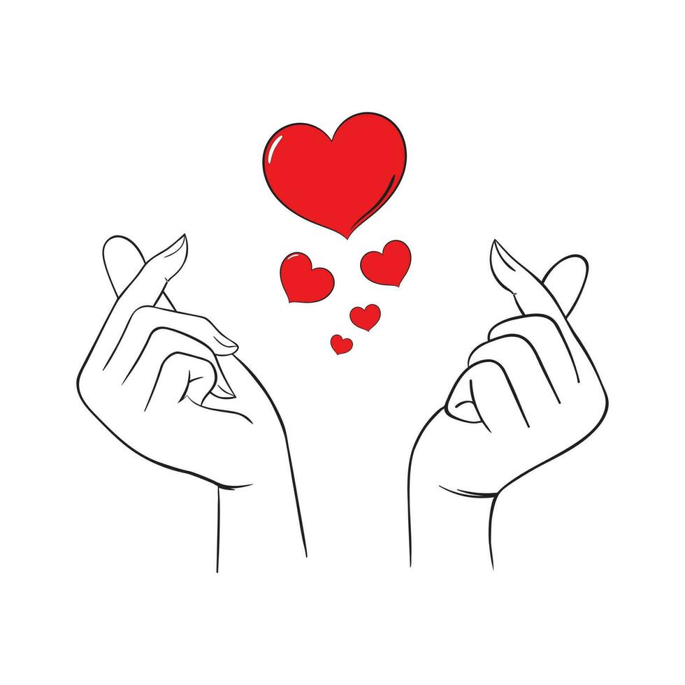 Saranghaeyo hand sign isolated vector illustration