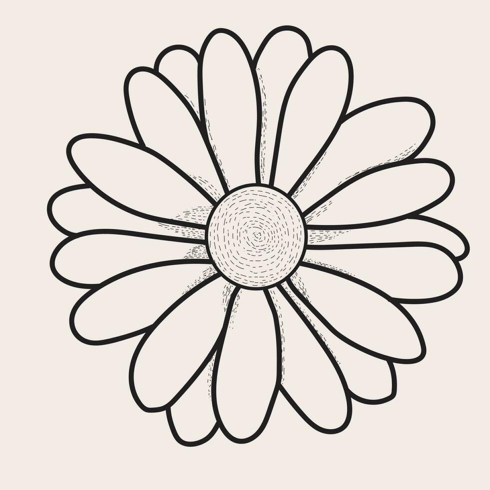 flor línea Arte para saludo tarjetas, paquetes, camisetas, etiquetas vector