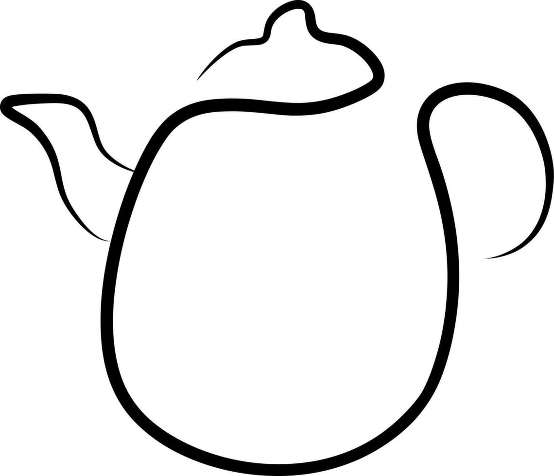 Teapot icon in continuous line art drawing style vector