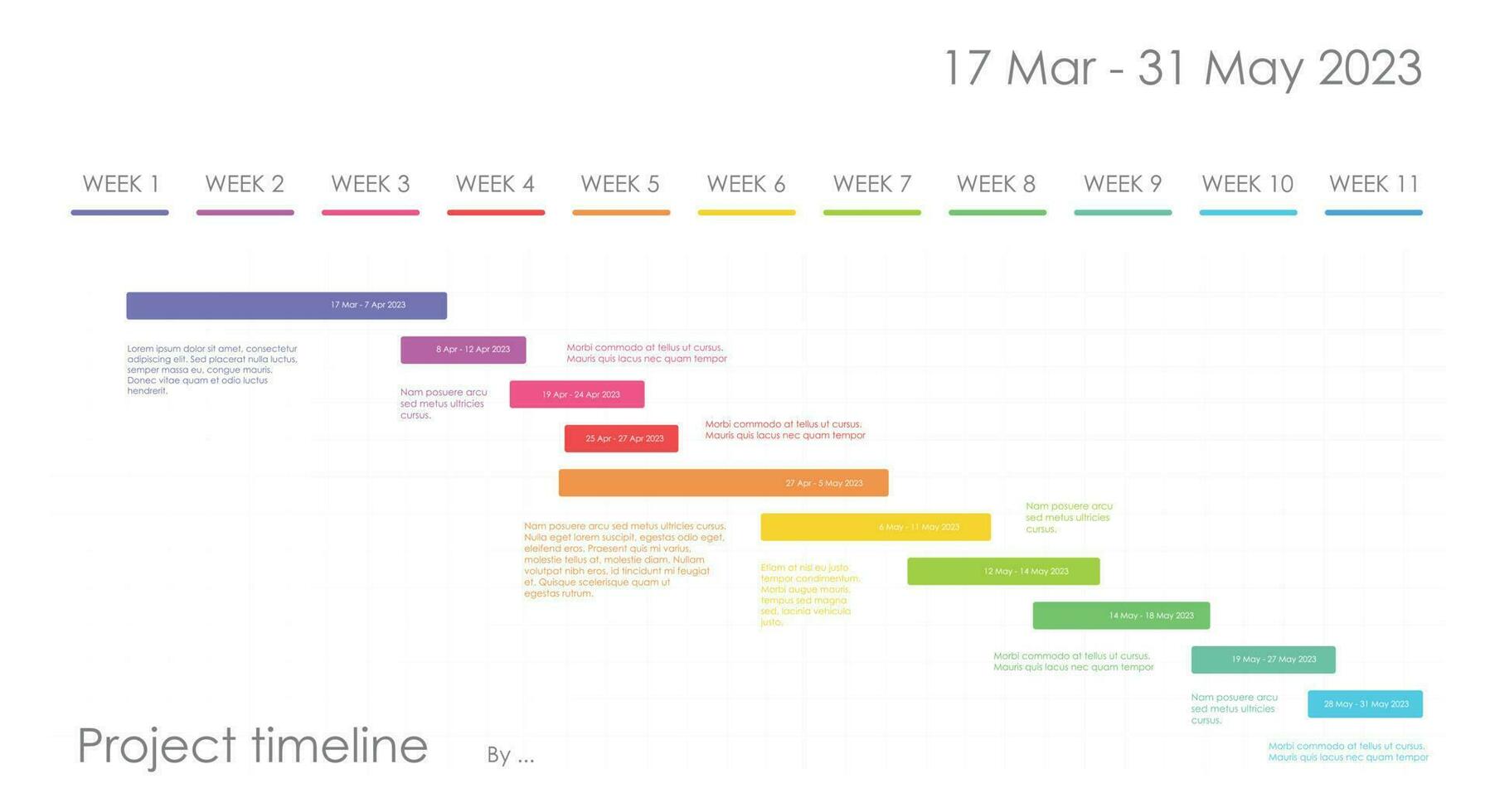 timeline project roadmap project diagram Infographic template for business. 11 Week 10 step modern Timeline diagram with presentation vector timeline roadmap infographic.