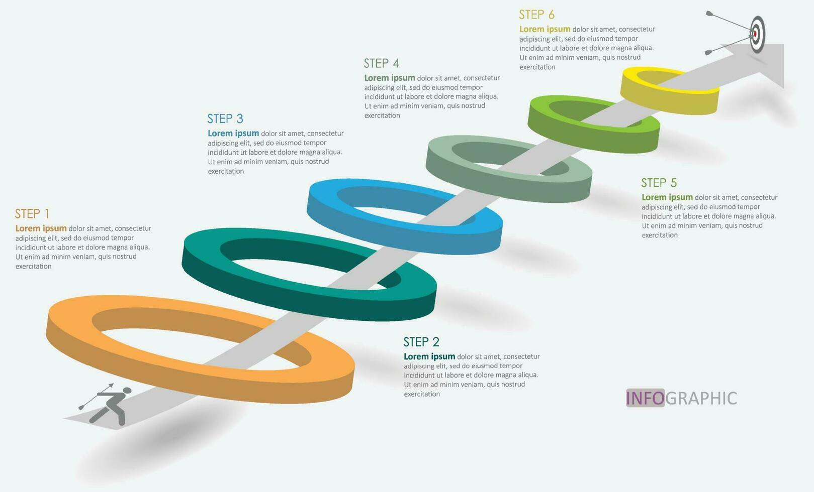 infografia diseño modelo. creativo concepto el flecha corrió dentro un circulo vector