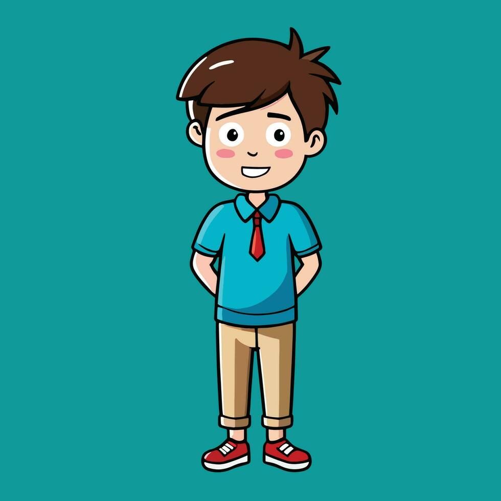 boy cartoon character cute funny vector illustration eps 10