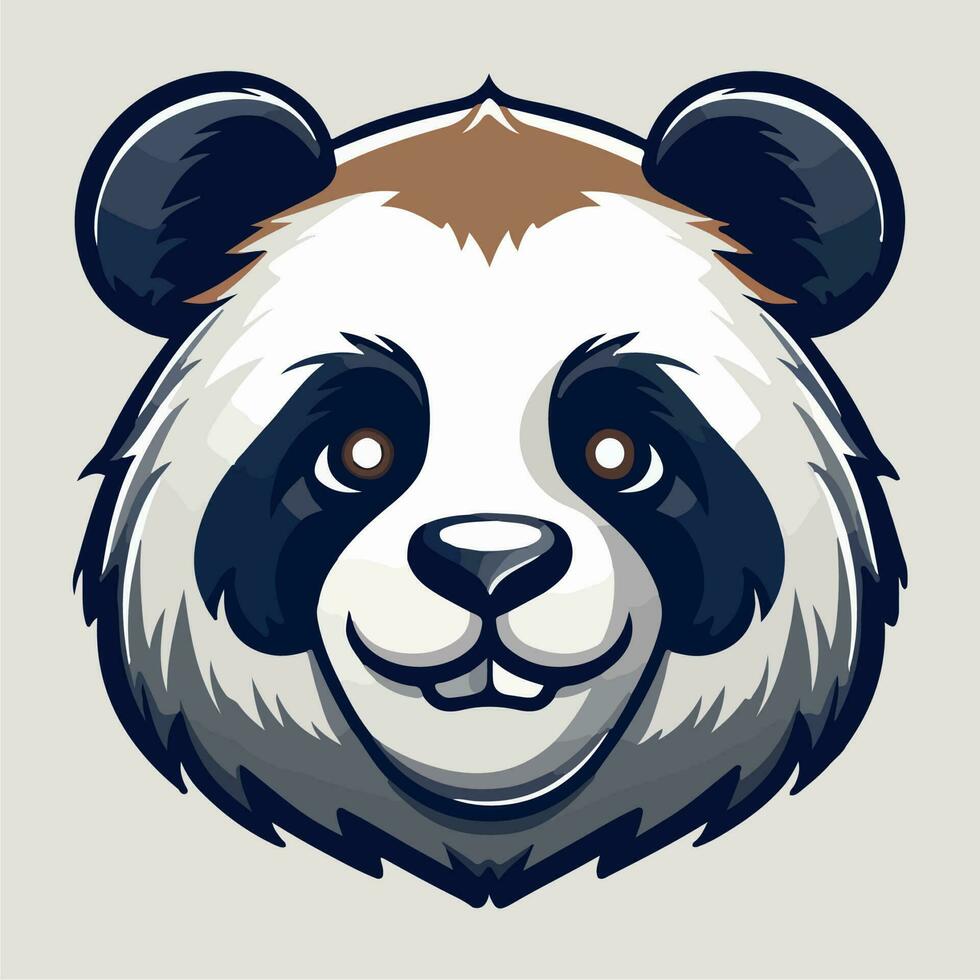 panda cabeza logo mascota fauna silvestre animal ilustración vector eps10