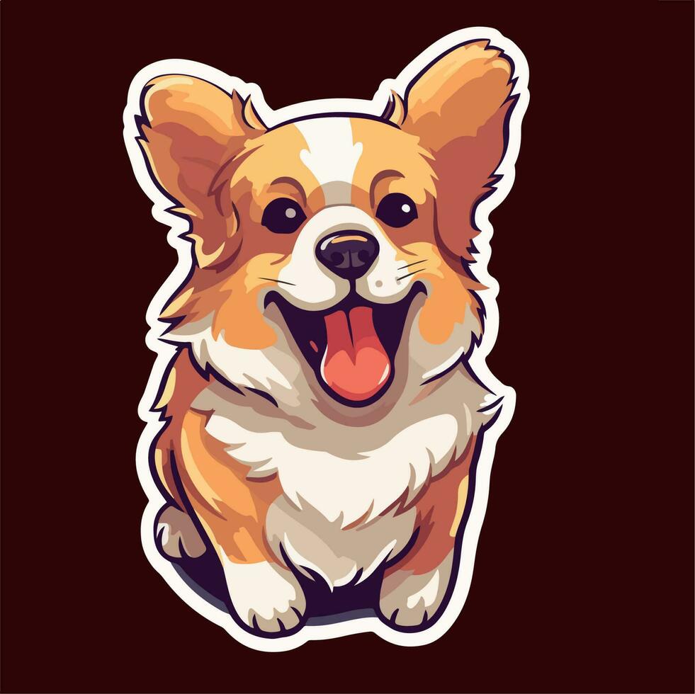 Dog kawaii cute cartoon Funny Vector Illustration eps 10