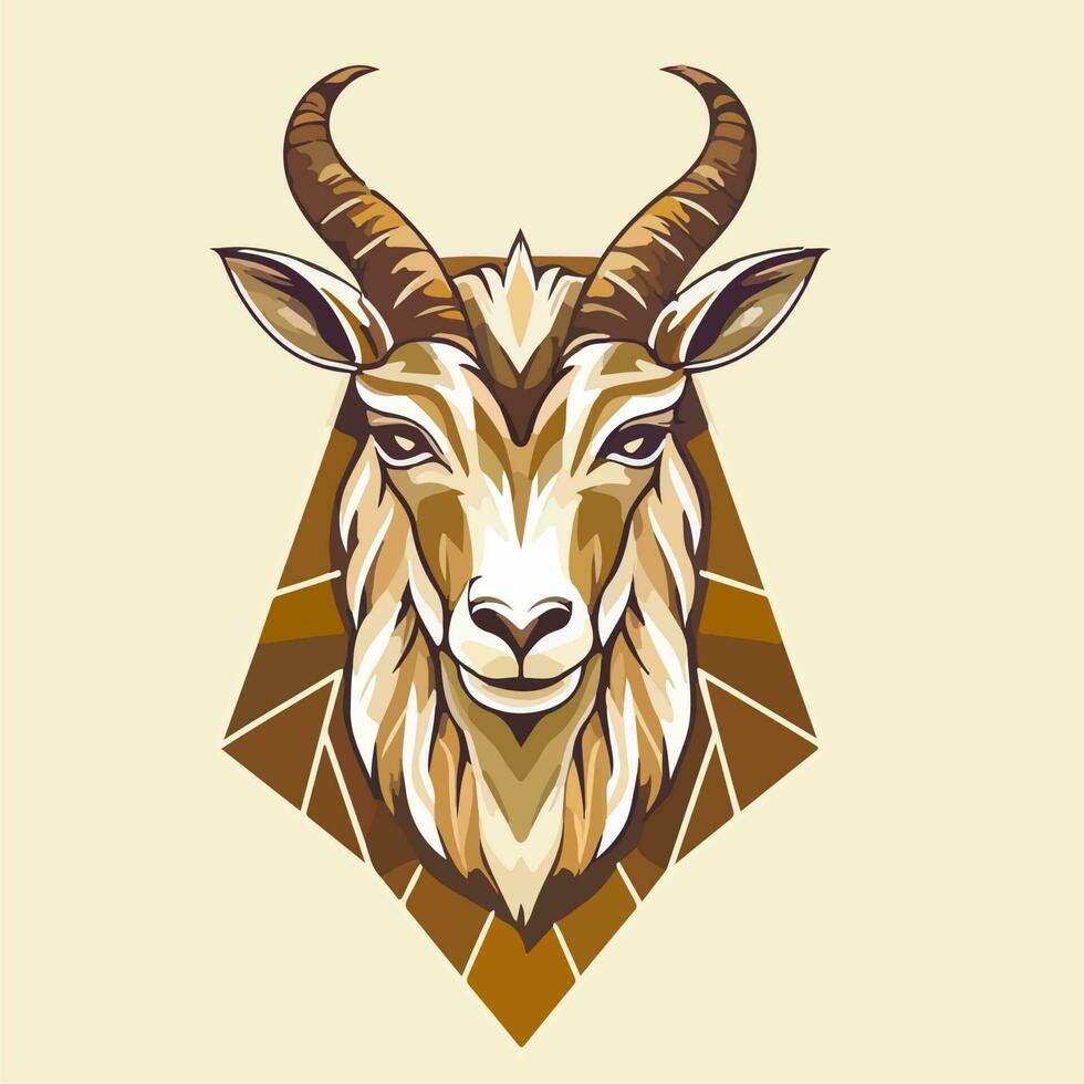 Goat Head Logo mascot wildlife animal illustration vector eps10