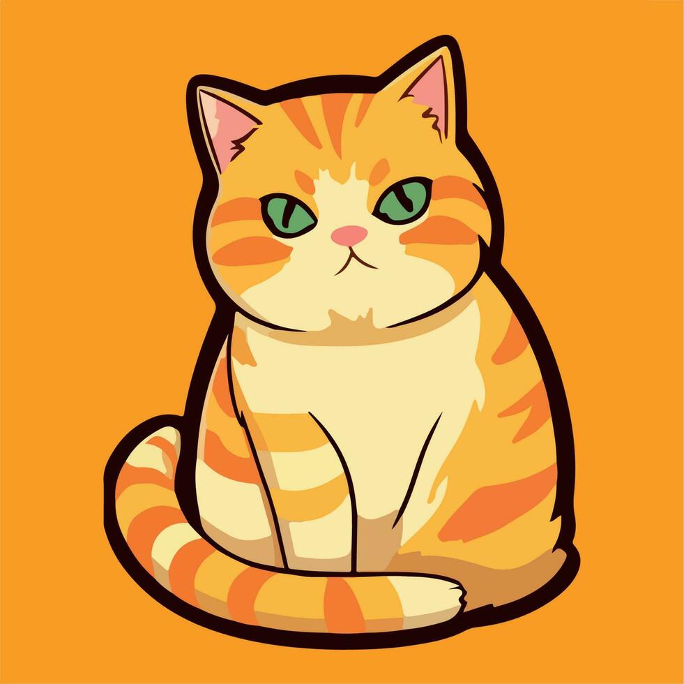 Cat Cute Chibi Kawai Funny Vector Illustration eps 10