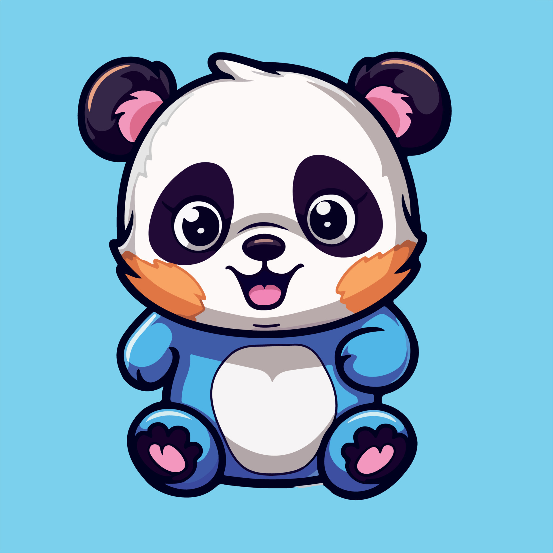 fofa panda desenhando kawaii engraçado vetor ilustração eps 10 23826032  Vetor no Vecteezy