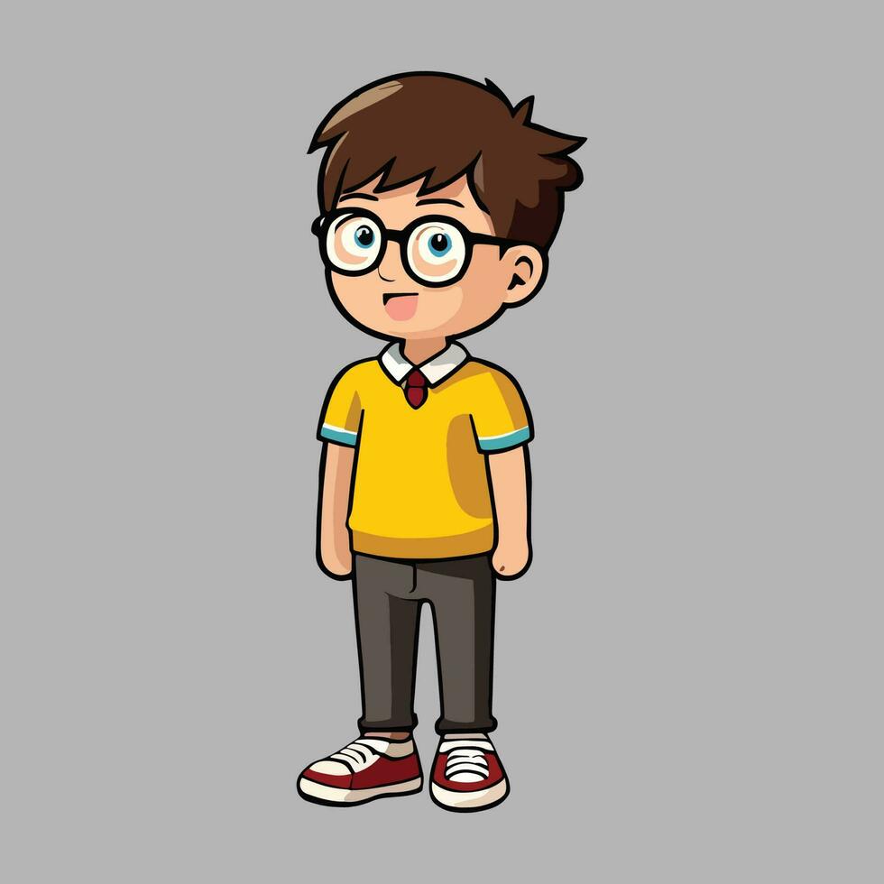 boy cartoon character cute funny vector illustration eps 10