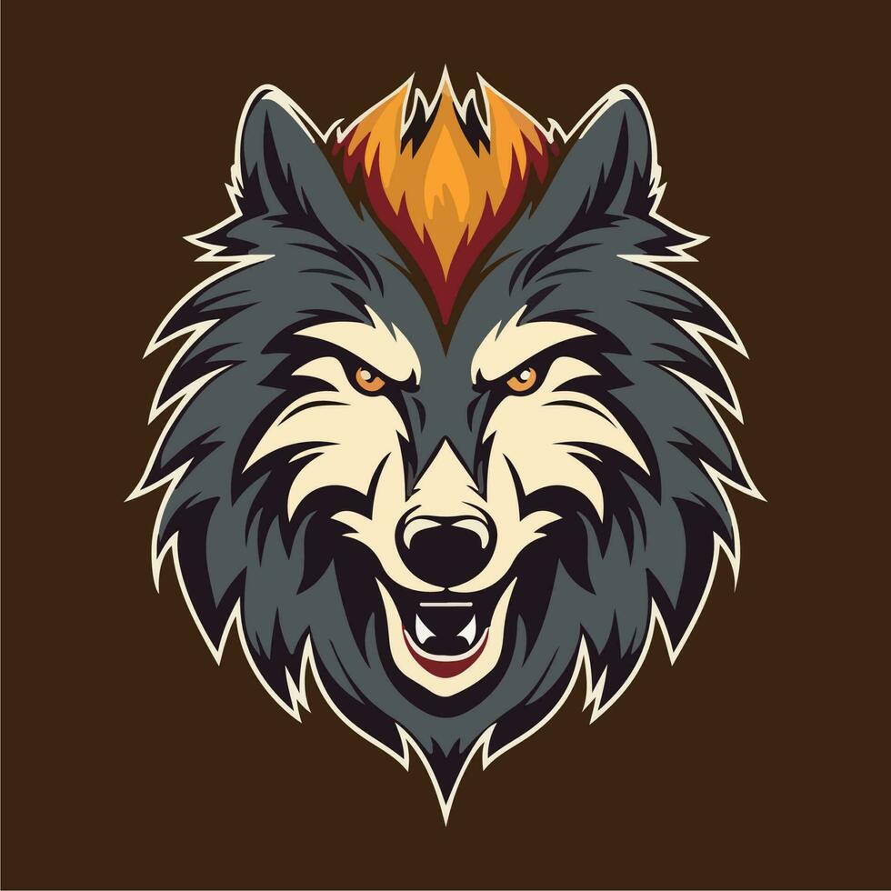 wolf head logo mascot vector  illustration eps 10