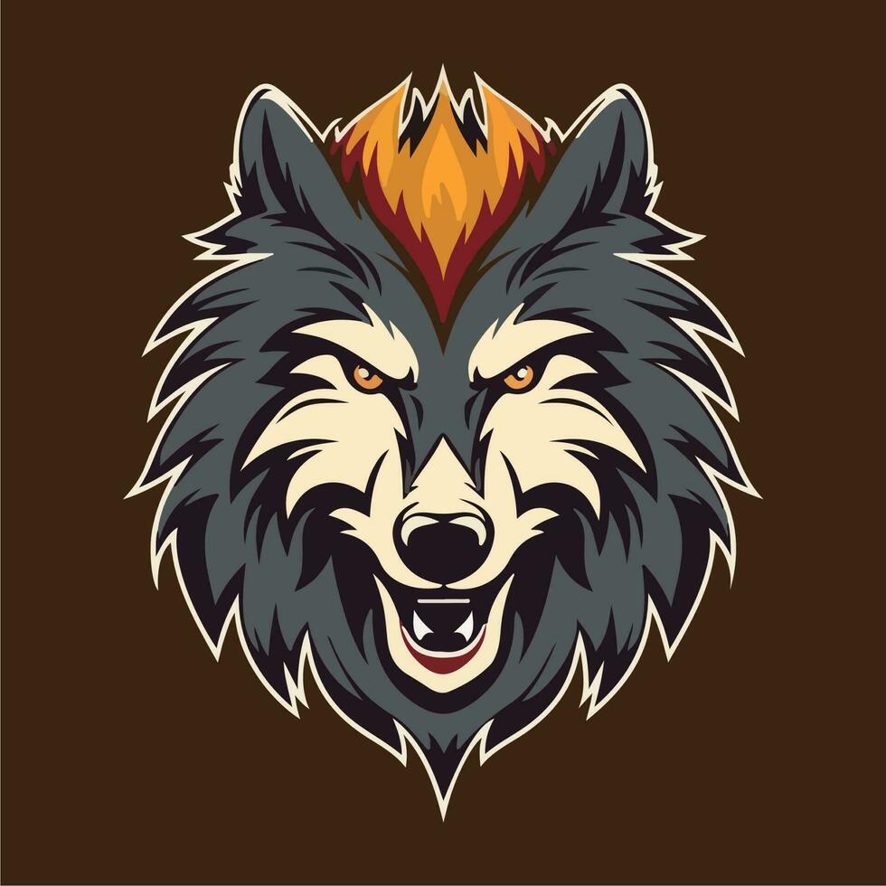 wolf head logo mascot vector  illustration eps 10