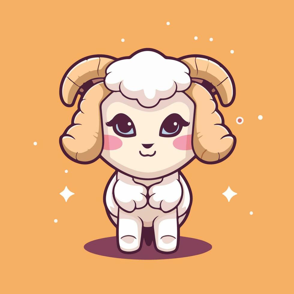 Aries zodíaco linda animal símbolo mascota vector ilustración eps 10