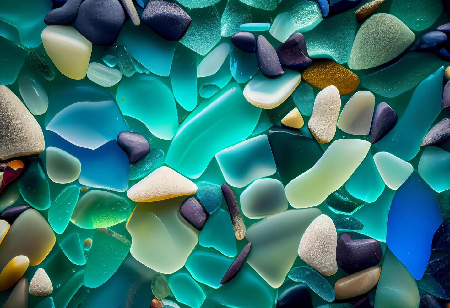 A close up of a bunch of different colored rocks, photo