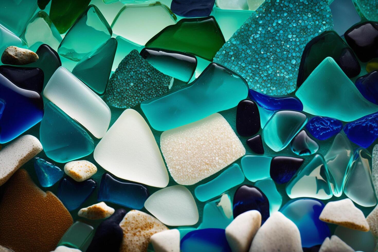 A zoomed-in view of various hues of stones, photo