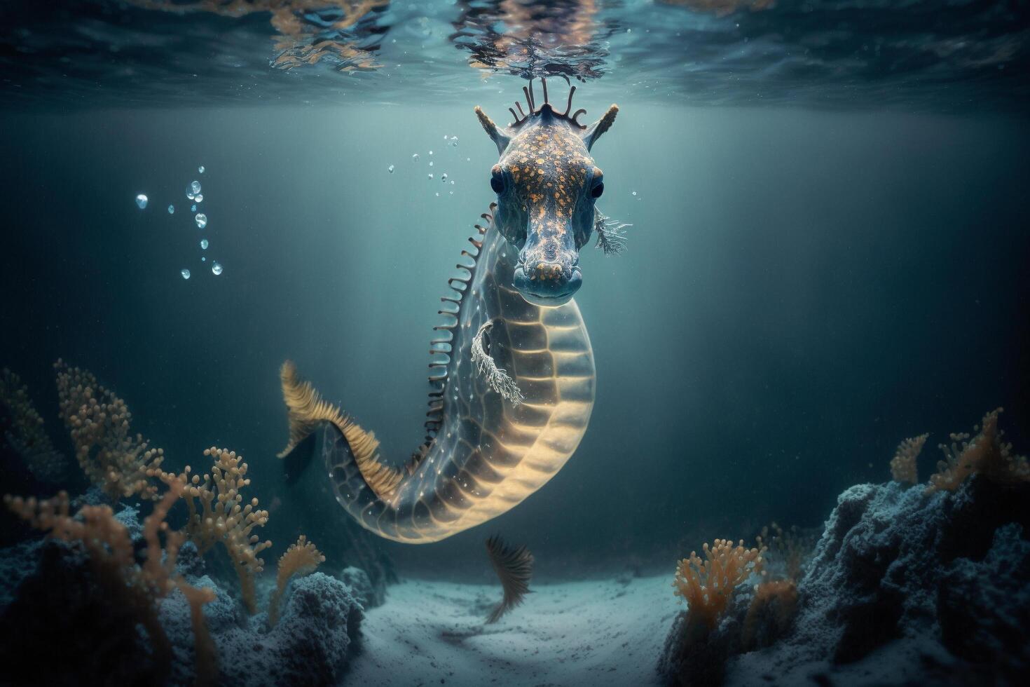 Seahorse, underwater photo, photo