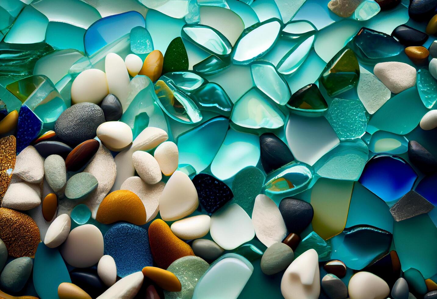 A magnified image of assorted rocks in different shades, photo