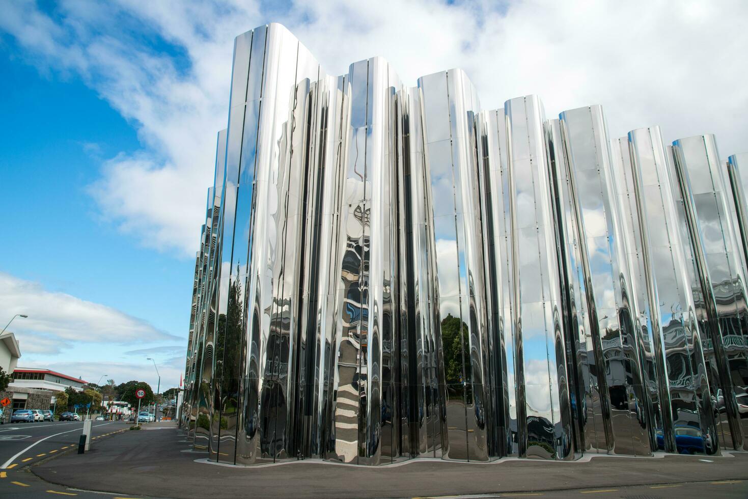 New Plymouth, New Zealand - May 07 2017 - The Govett-Brewster Art Gallery is New Zealand's contemporary art museum and the home to artist Len Lye's multi-media art work. photo
