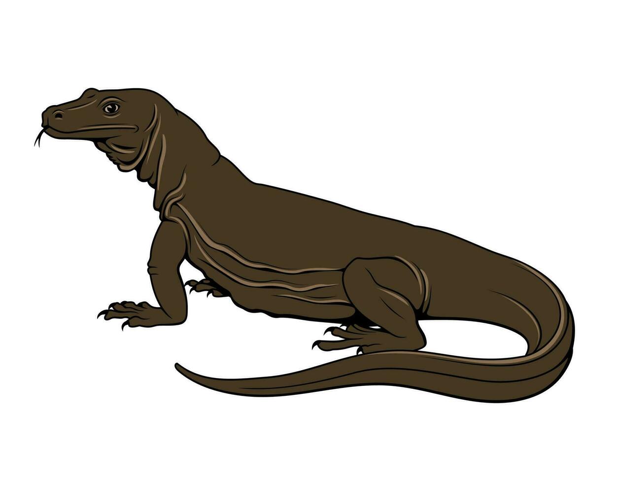 Komodo Waran, Dragon. Vector clipart.