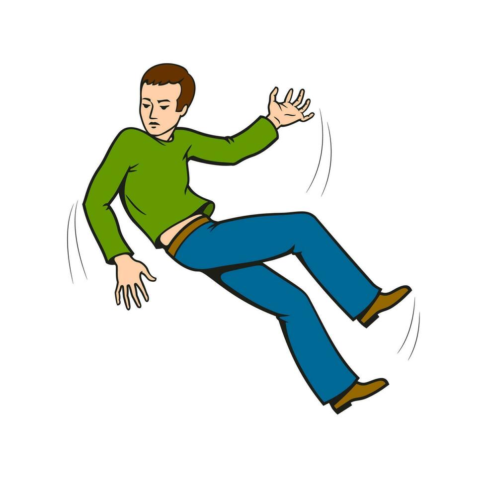 Falling Man. Cartoon character. Vector clipart.