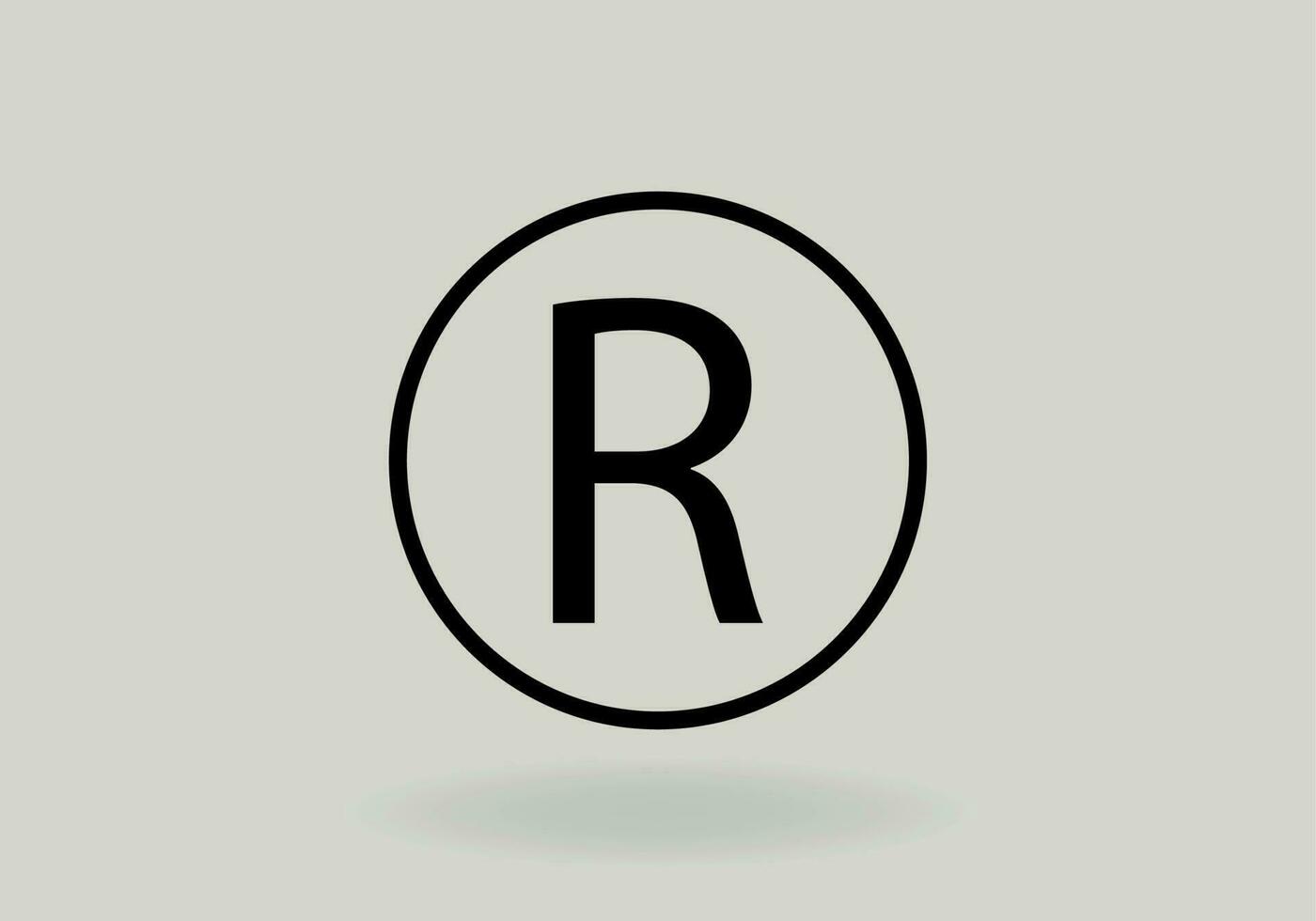 Registered trademark symbol icon vector on white background