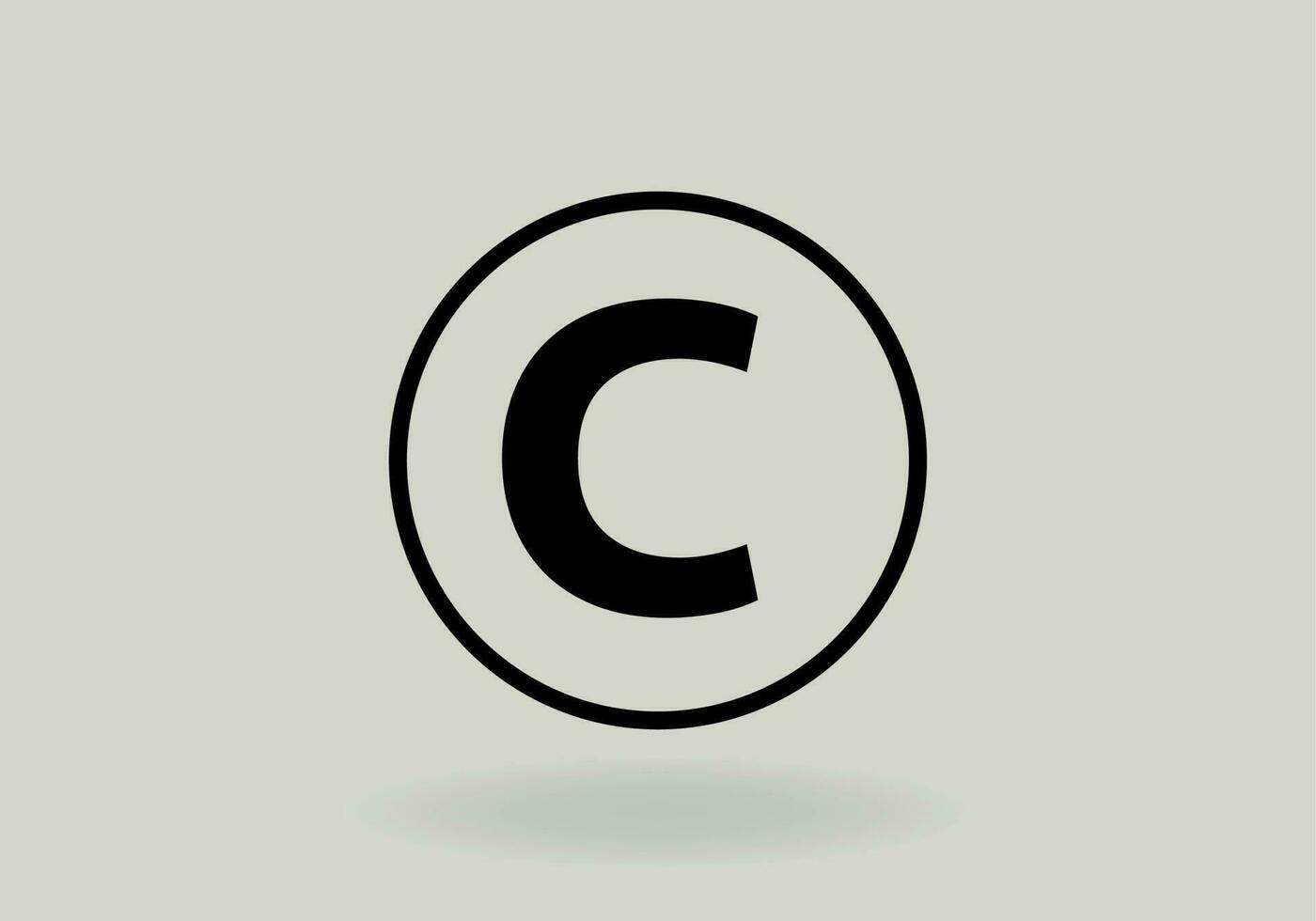 copyright icon isolated sign symbol vector illustration