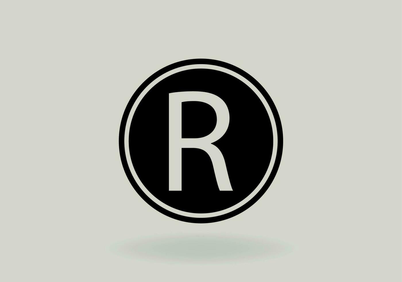 registrado marca comercial símbolo icono vector en blanco antecedentes