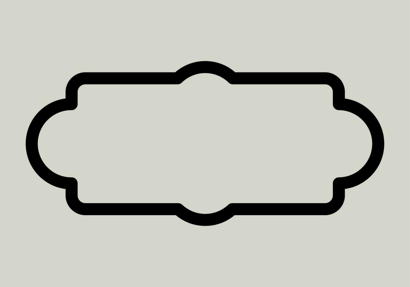 Abstract Black Simple Line Rectangular Frame Doodle Outline Element Vector Design Style Sketch Isolated Illustration For Wedding And Banner