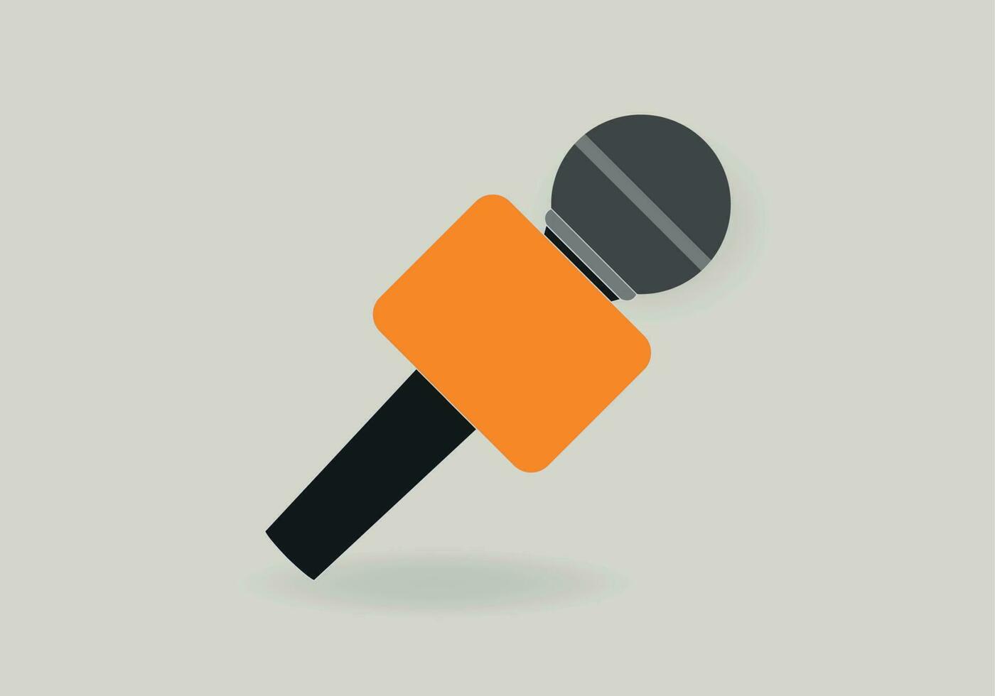 Black microphone with label - live streaming. Podcast banner concept. Reporting live. Vector illustration, flat design, cartoon style. Isolated on white background.