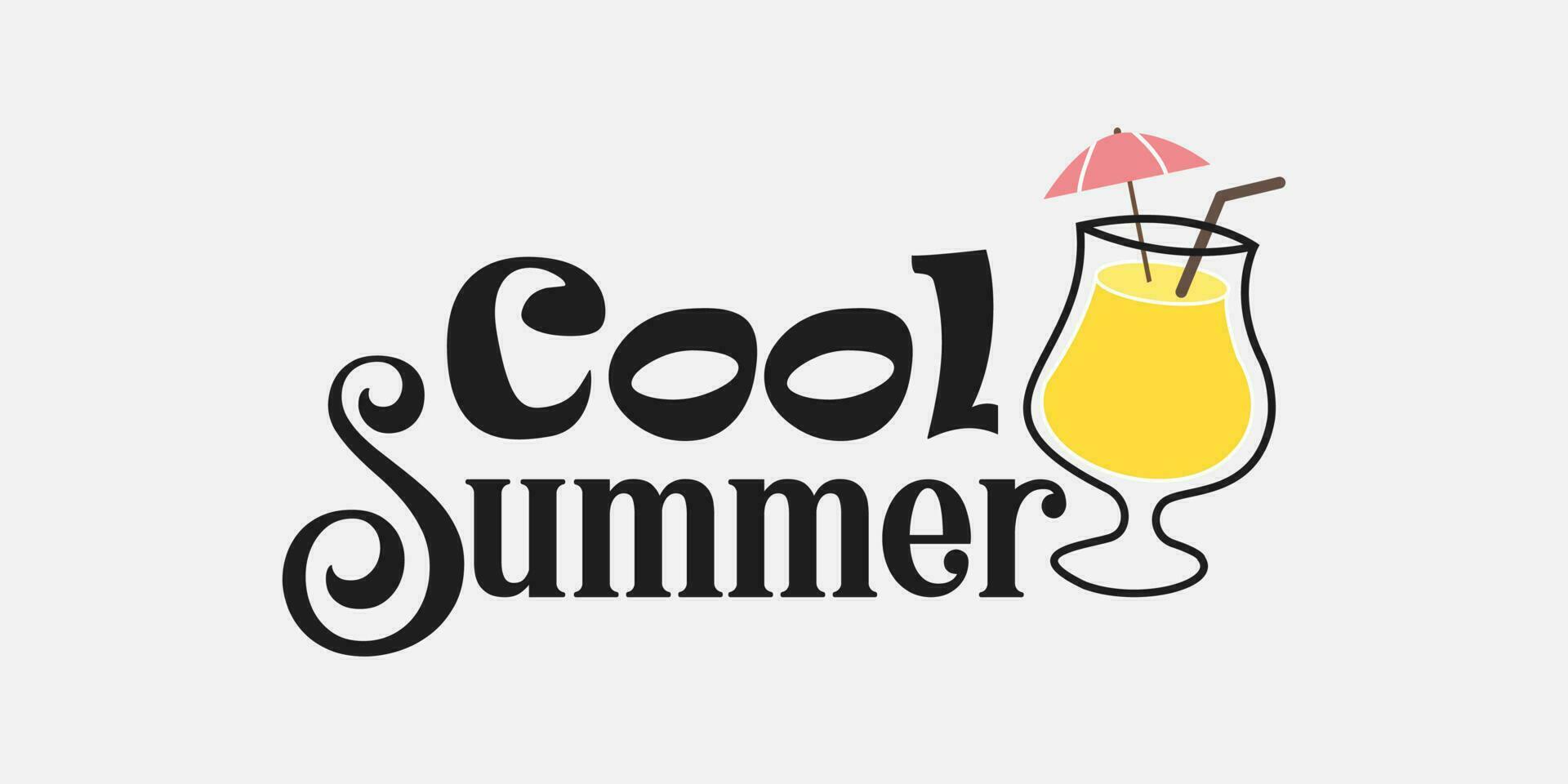 Lettering with phrase cool summer. Hand written script modern calligraphy for cards, prints, posters and banners vector